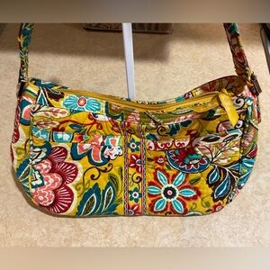 Vera Bradley: Retired yellow color Provincial Cassidy design small shoulder bag.